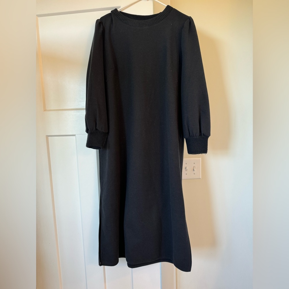 Sweatshirt/sweater dress L, sweater cuffs and neckline. Casual, with side slits